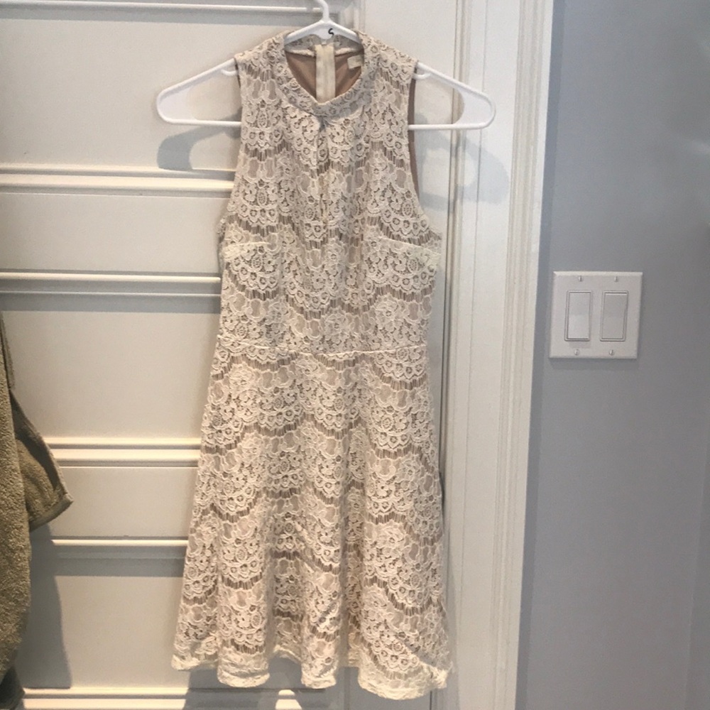 High neck lace dress